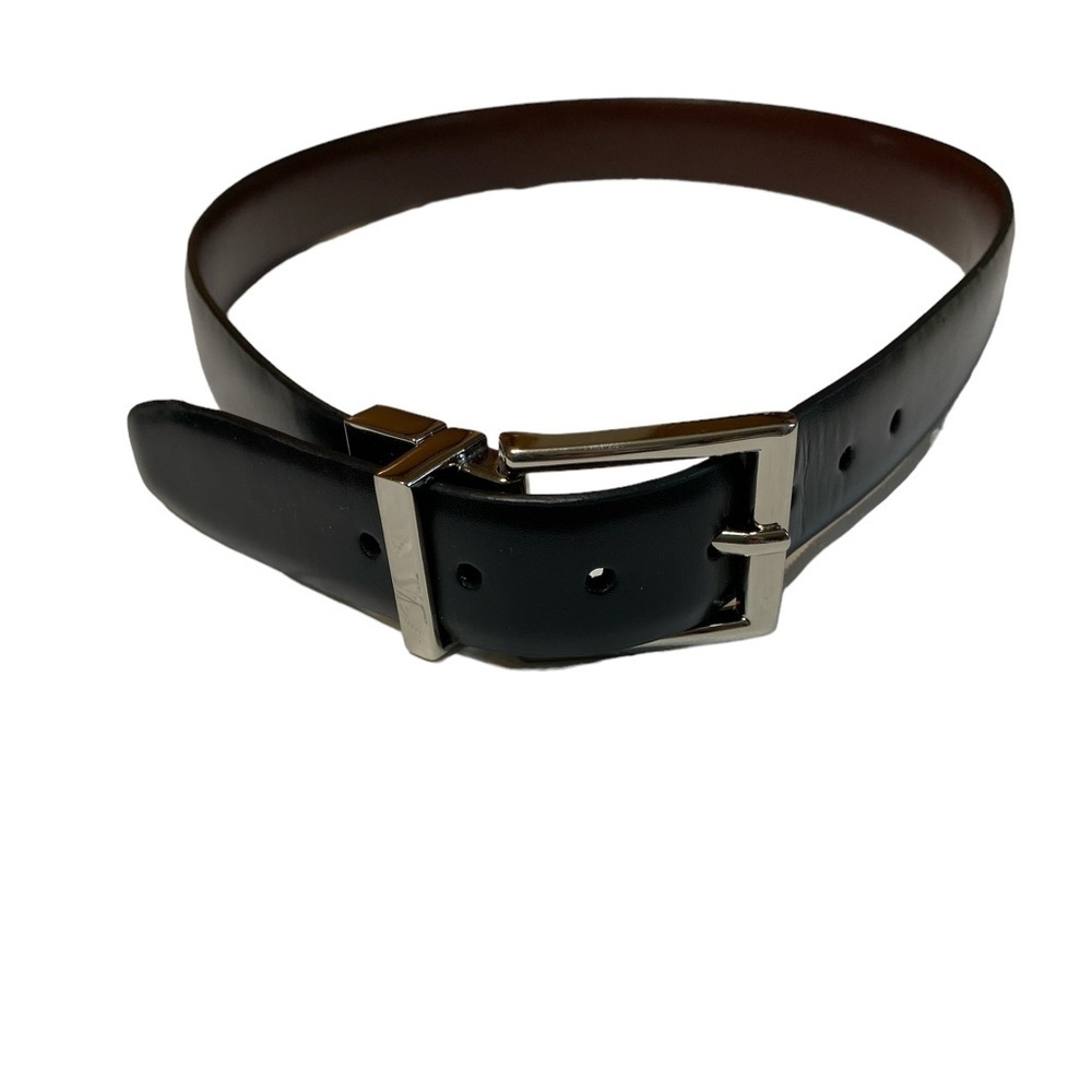 Chaps reversible synthetic leather belt, medium, 26- 28 waist black and …